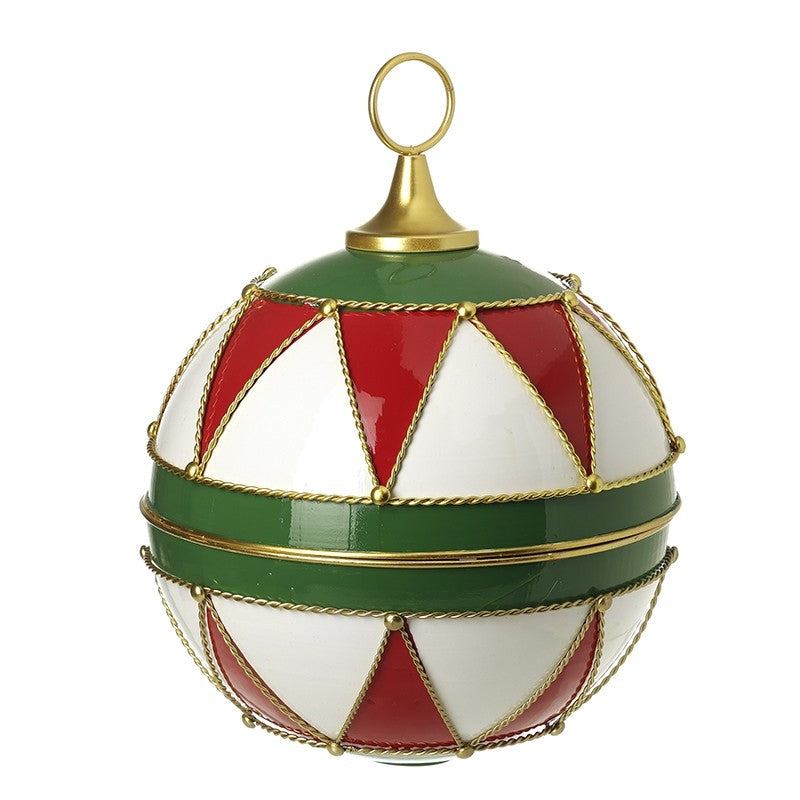 Large Red, Green, White and Gold Oversized Christmas Bauble