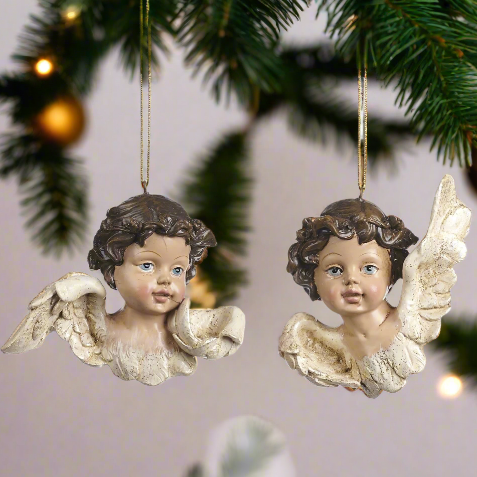 Goodwill Cream Cherub Head Ornaments