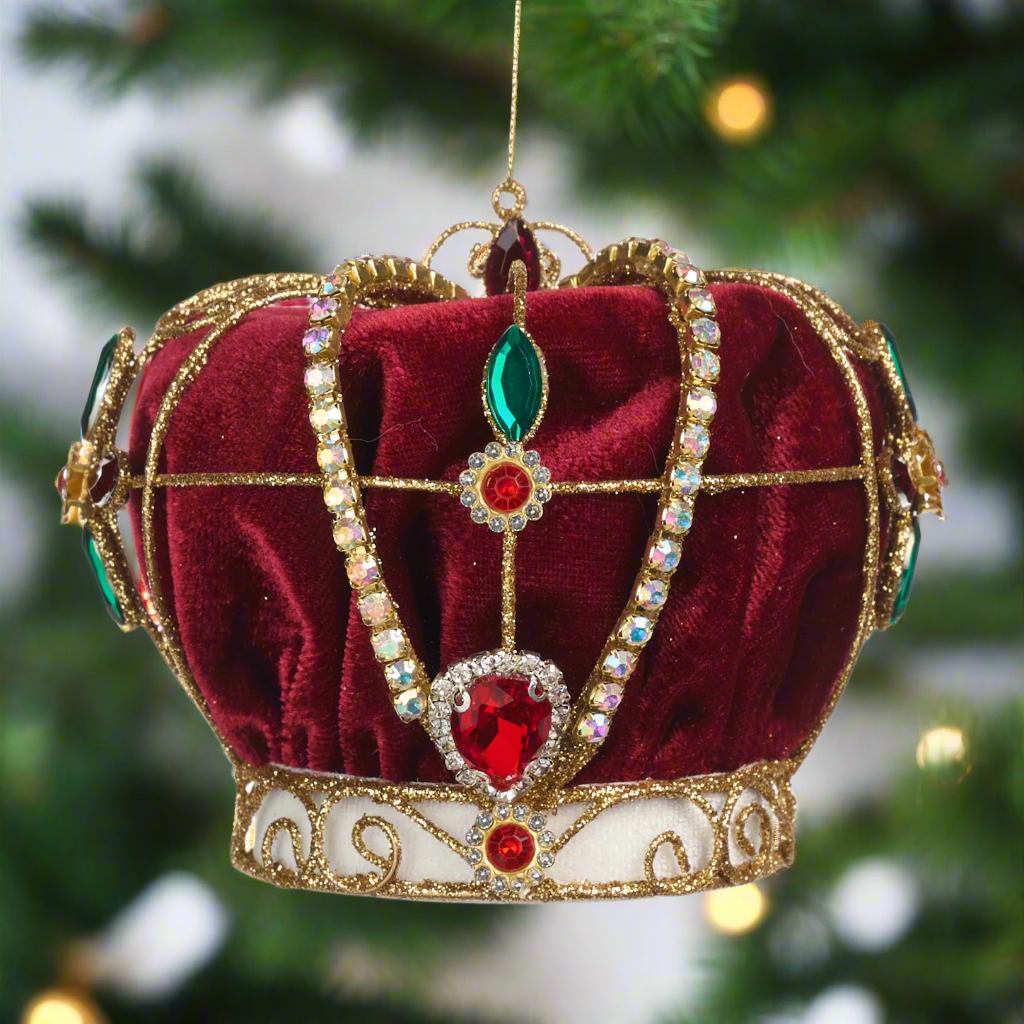 Goodwill Velvet Jewel Crown Hanging Christmas Decoration