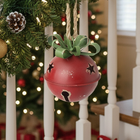 Metal Star Cut Out Christmas Bell
