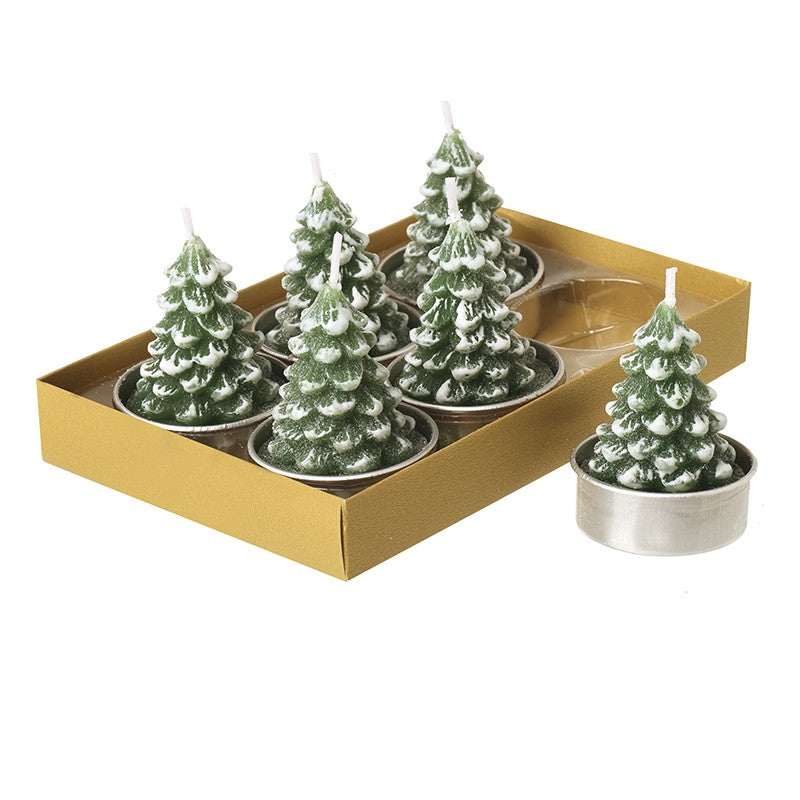 Set of 6 Christmas Tree Tea Lights
