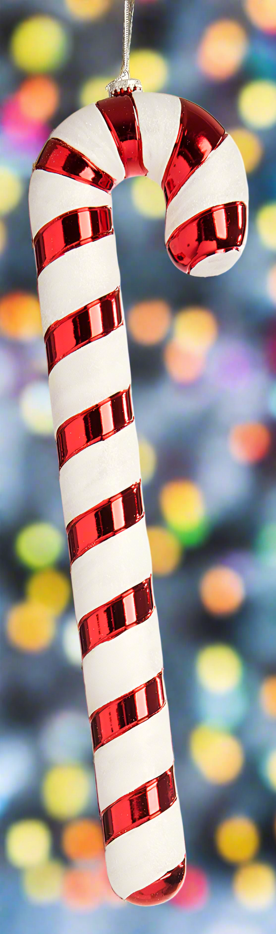 Large Red and White Glitter Candy Cane Christmas Decoration 60cm