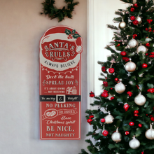 Load image into Gallery viewer, Santa Rules Hanging Wall Sign 68cm
