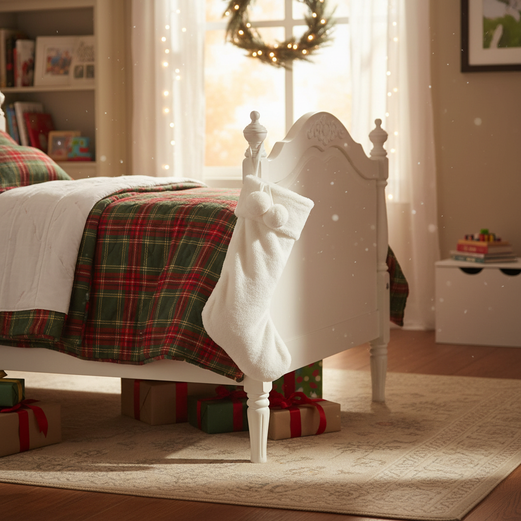 White Faux Fur Christmas Stocking 56cm