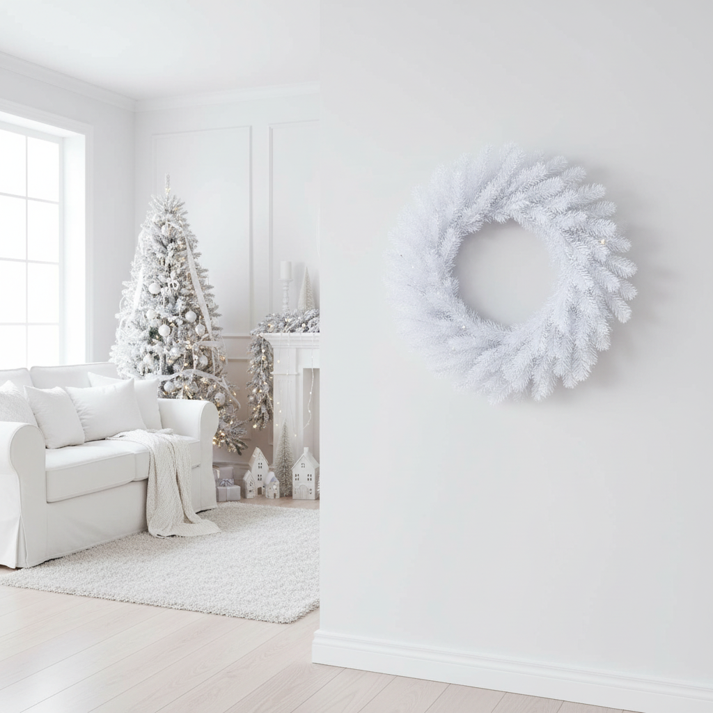 White Christmas Wreath 100cm