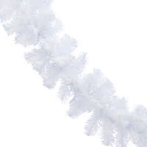 A white garland with floral tips, 270cm in length.