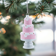Load image into Gallery viewer, Pink 3 Tiered Cake on Stand Hanging Decoration
