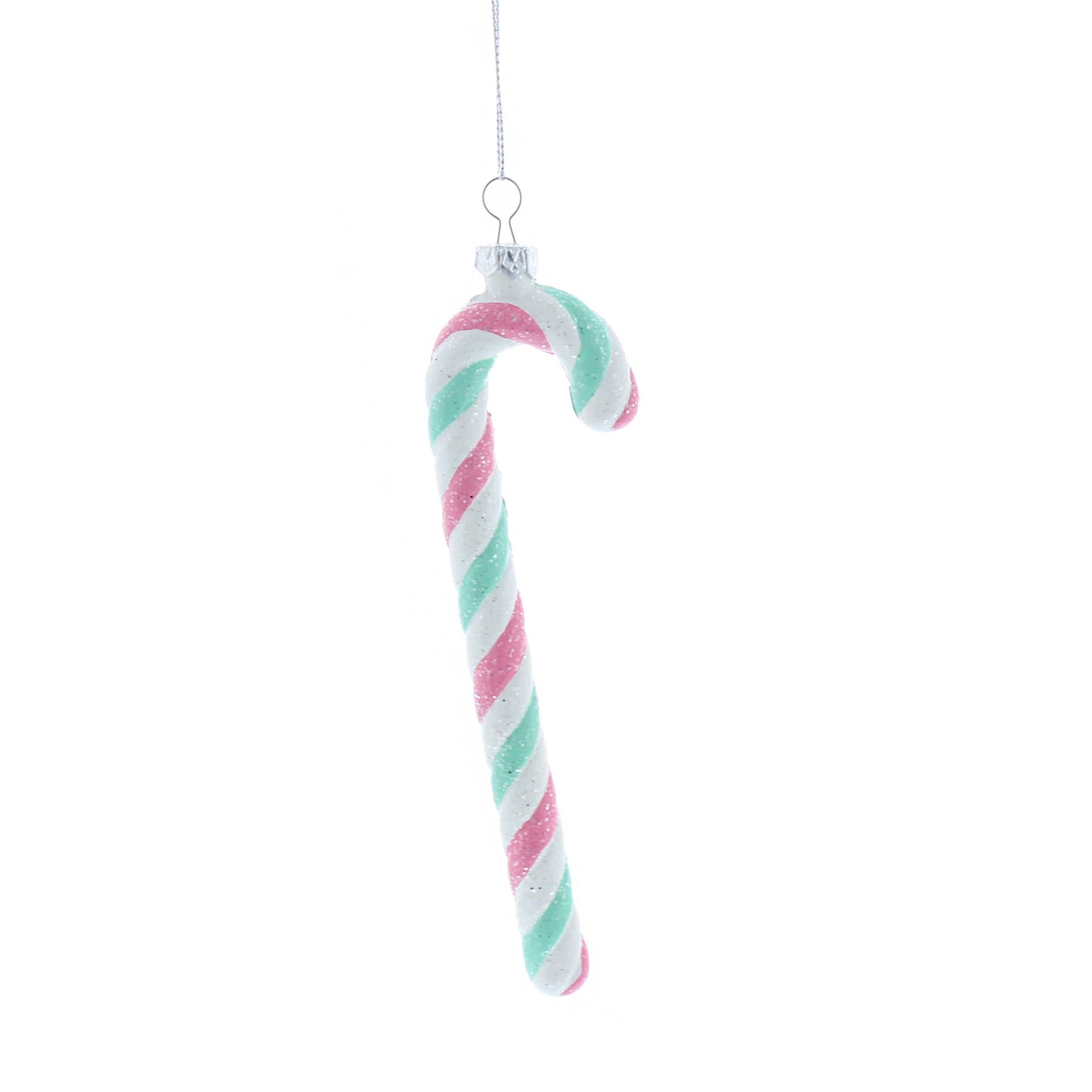 Pink and Green Candy Cane Hanging Christmas Decoration