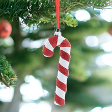 Load image into Gallery viewer, Glitter Candy Cane Hanging Decoration
