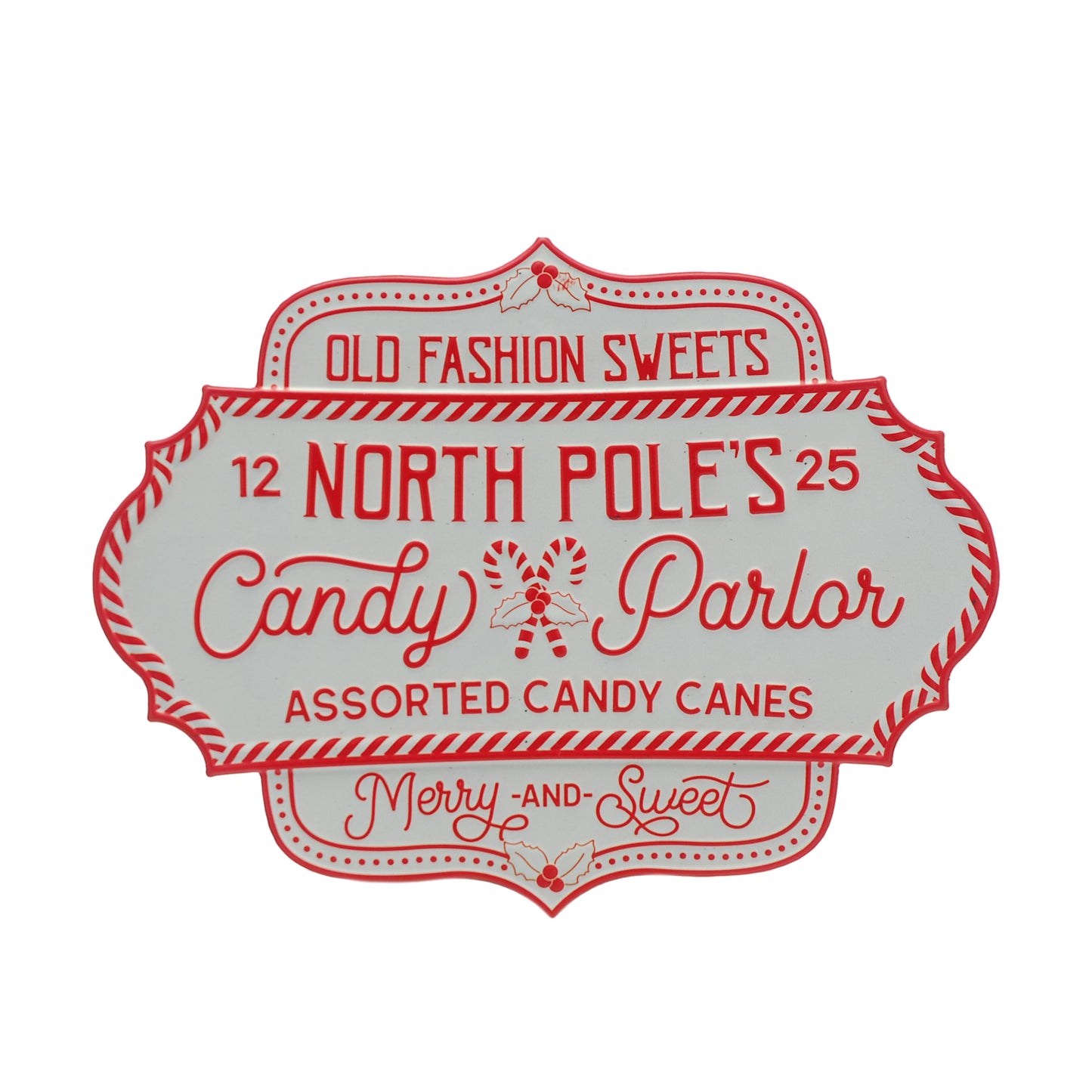 North Pole's Candy Parlor Christmas Wall Sign