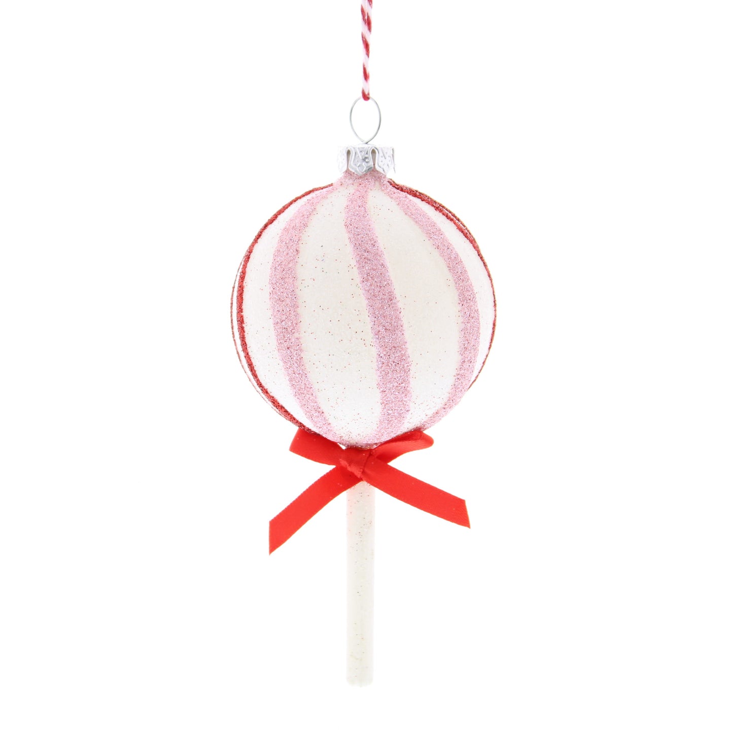 Pink and Red Stripe Lollipop Christmas Decoration