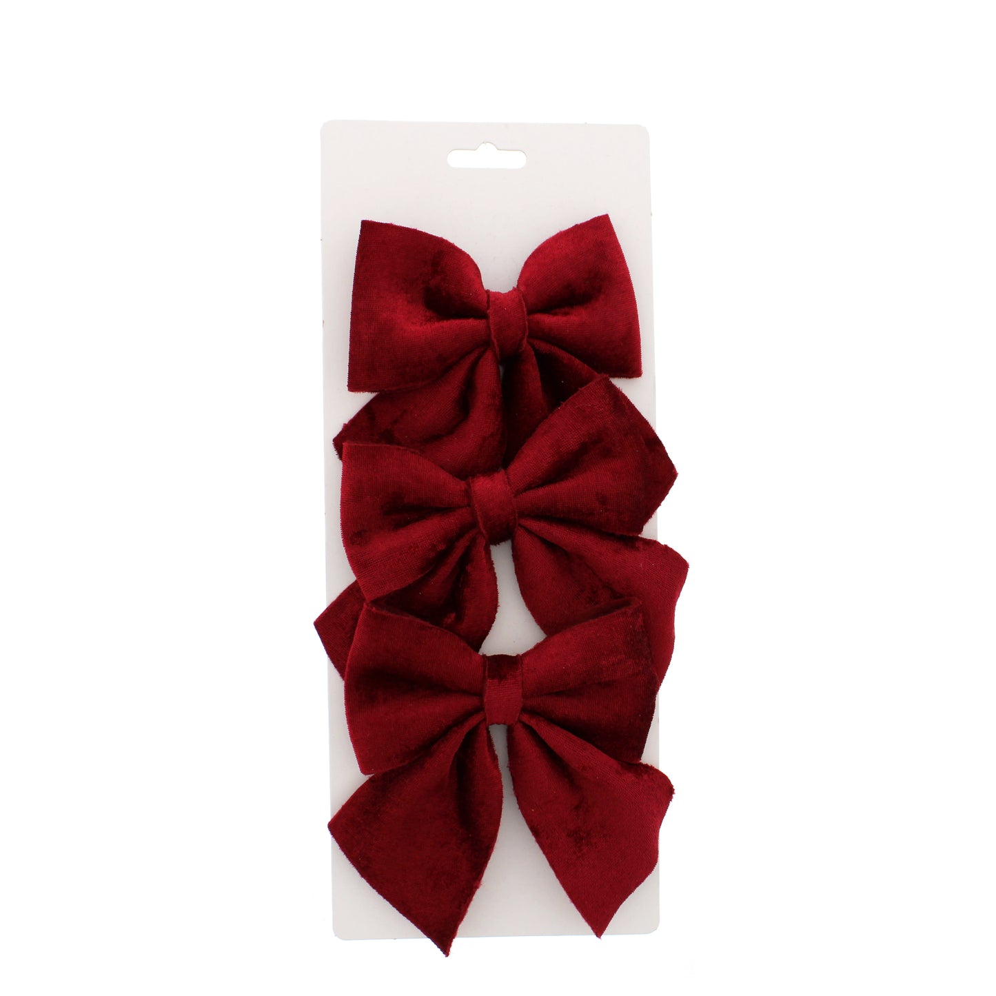 Pack of 3 Burgundy Velvet Bows 15cm