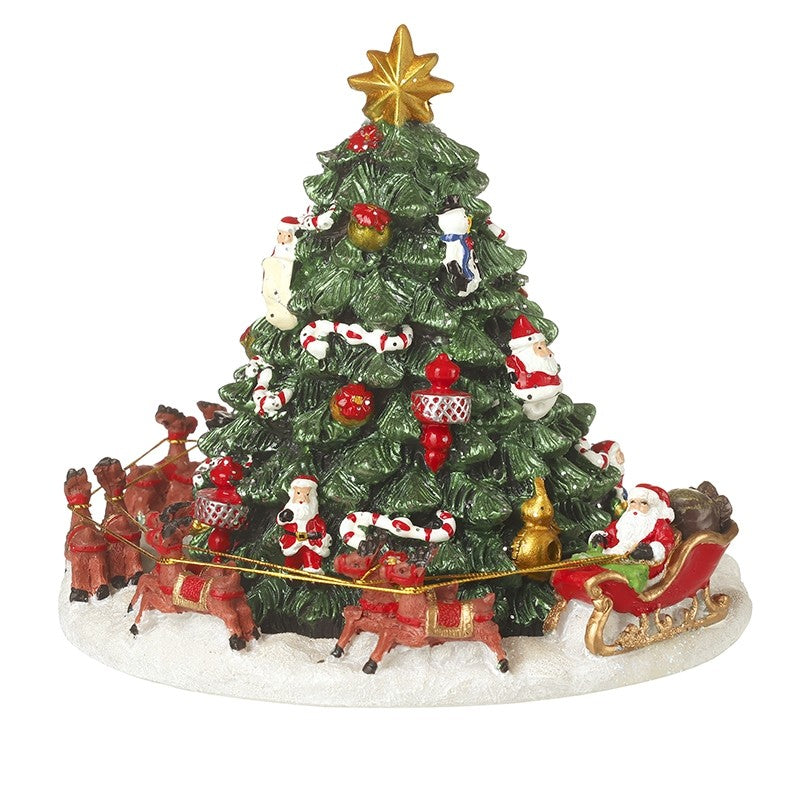 Santa and Sleigh Revolving Christmas Tree Ornament