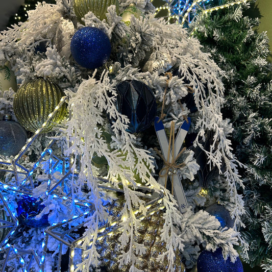 White Snow And Glitter Juniper Christmas Spray 75cm