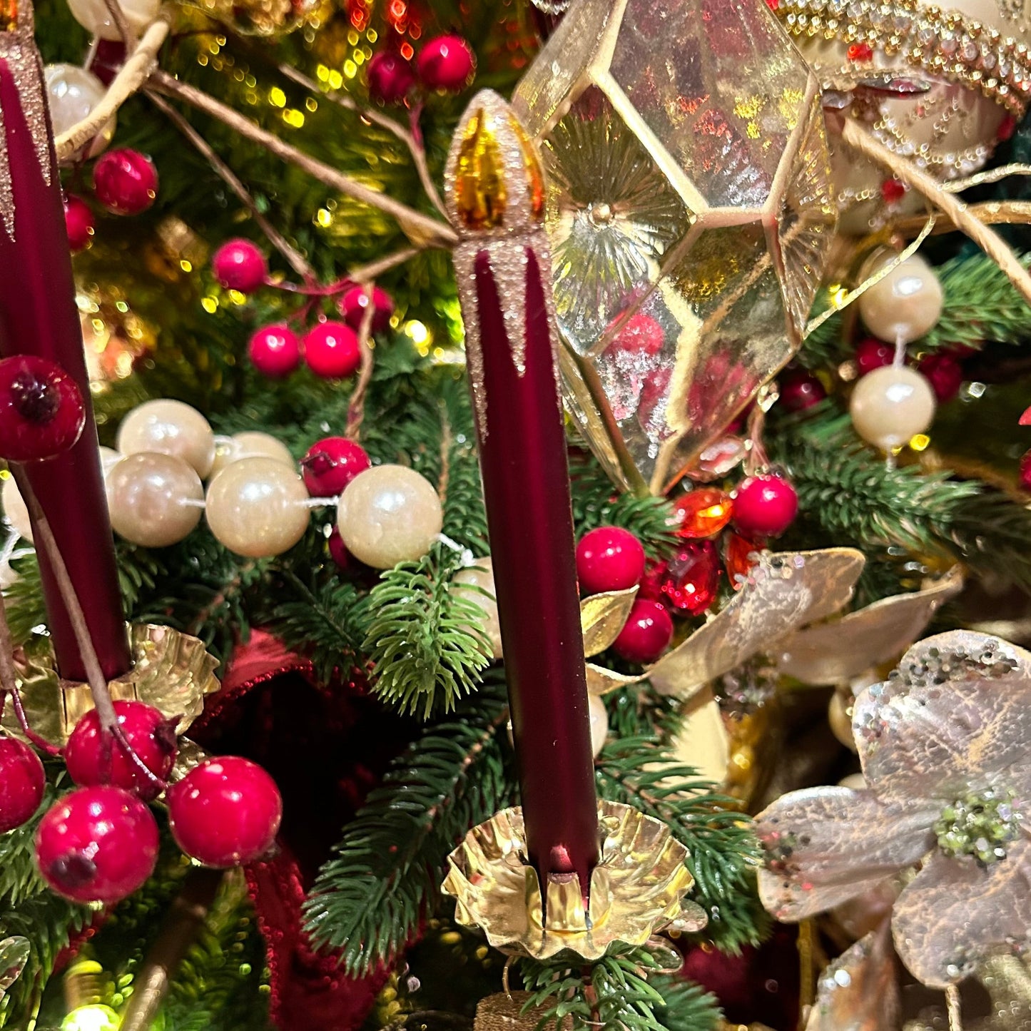 Set of 3 Glass Clip on Candles Christmas Tree Decoration