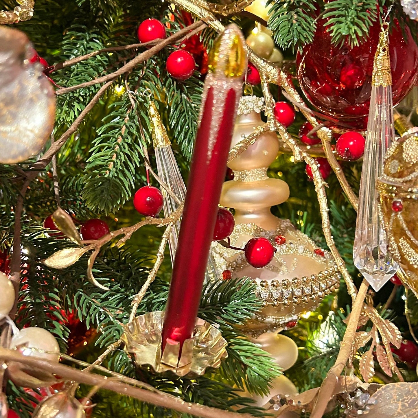 Set of 3 Glass Clip on Candles Christmas Tree Decoration