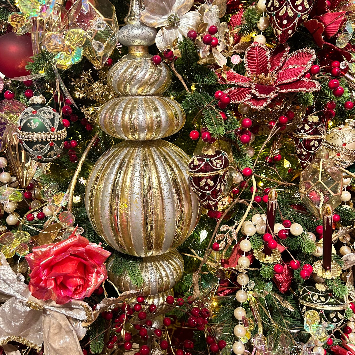 Large Finial Style Christmas Hanging Decoration