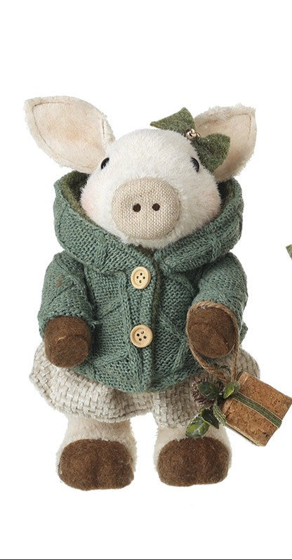Festive Pig Doll Ornament