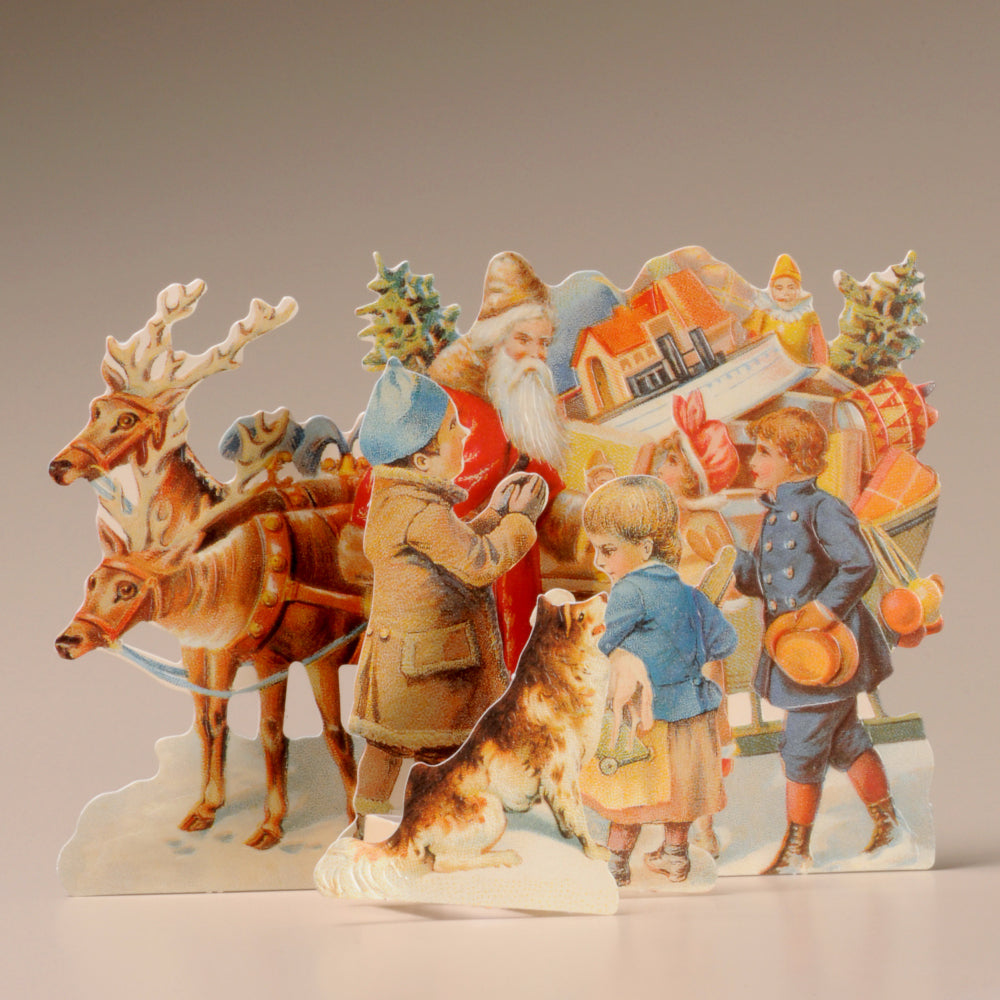 Father Christmas & Children 3D Christmas Card