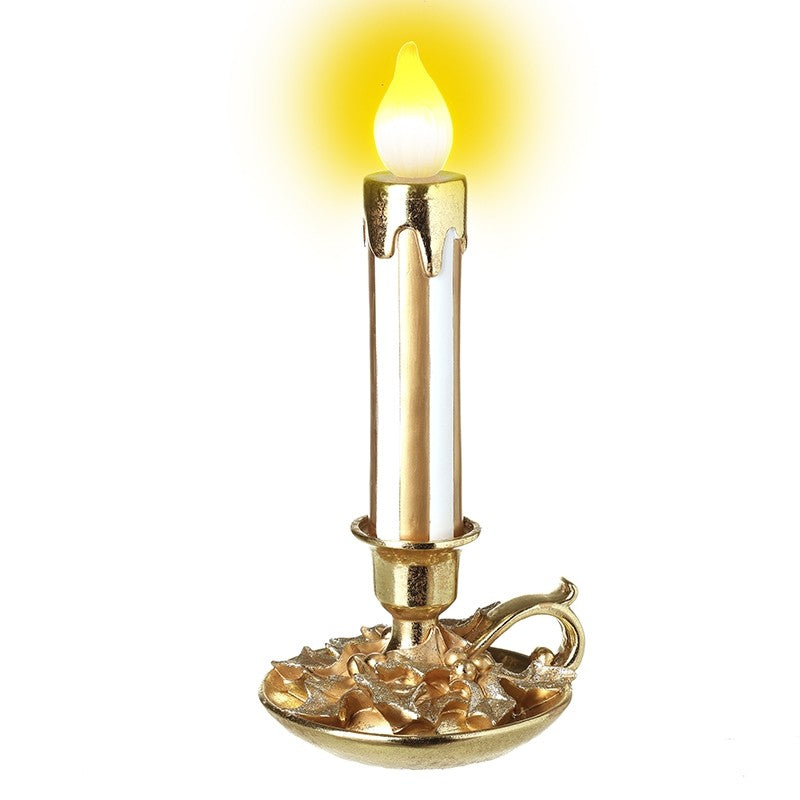 Gold Light Up Christmas Candle Stick 37cm
