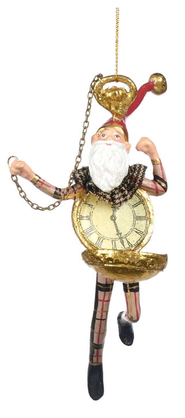 Royal Tartan Santa Clock Hanging Decoration