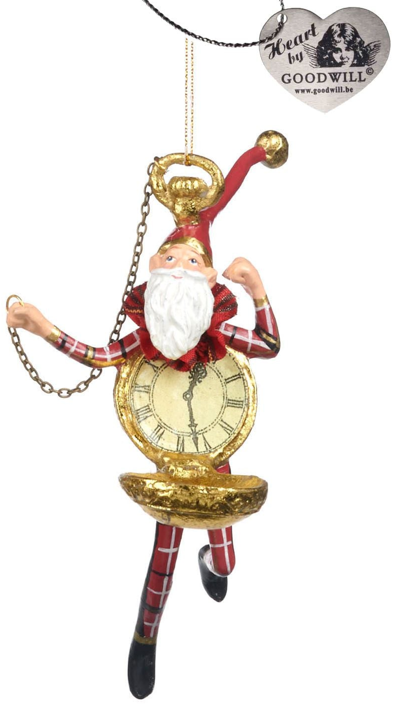 Royal Tartan Santa Clock Hanging Decoration