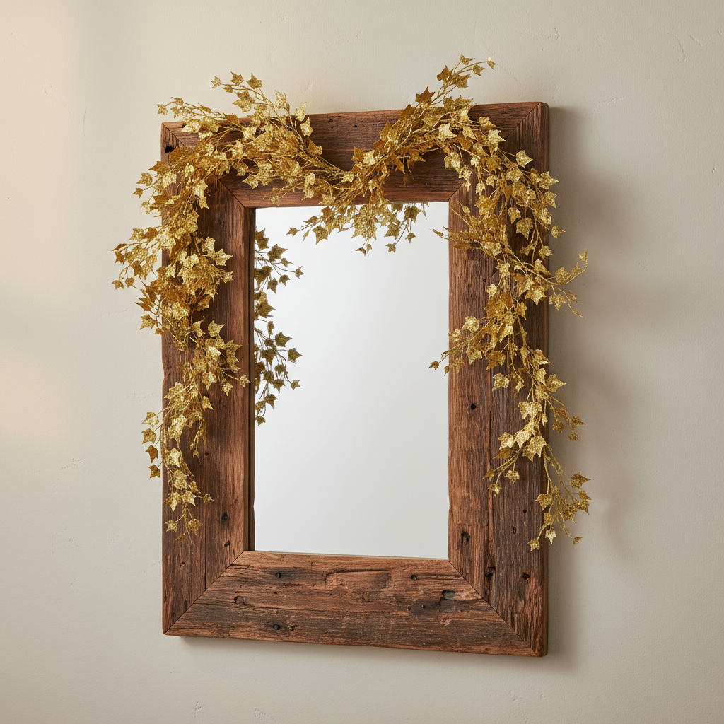 Gold Glitter Ivy Christmas Garland 180cm