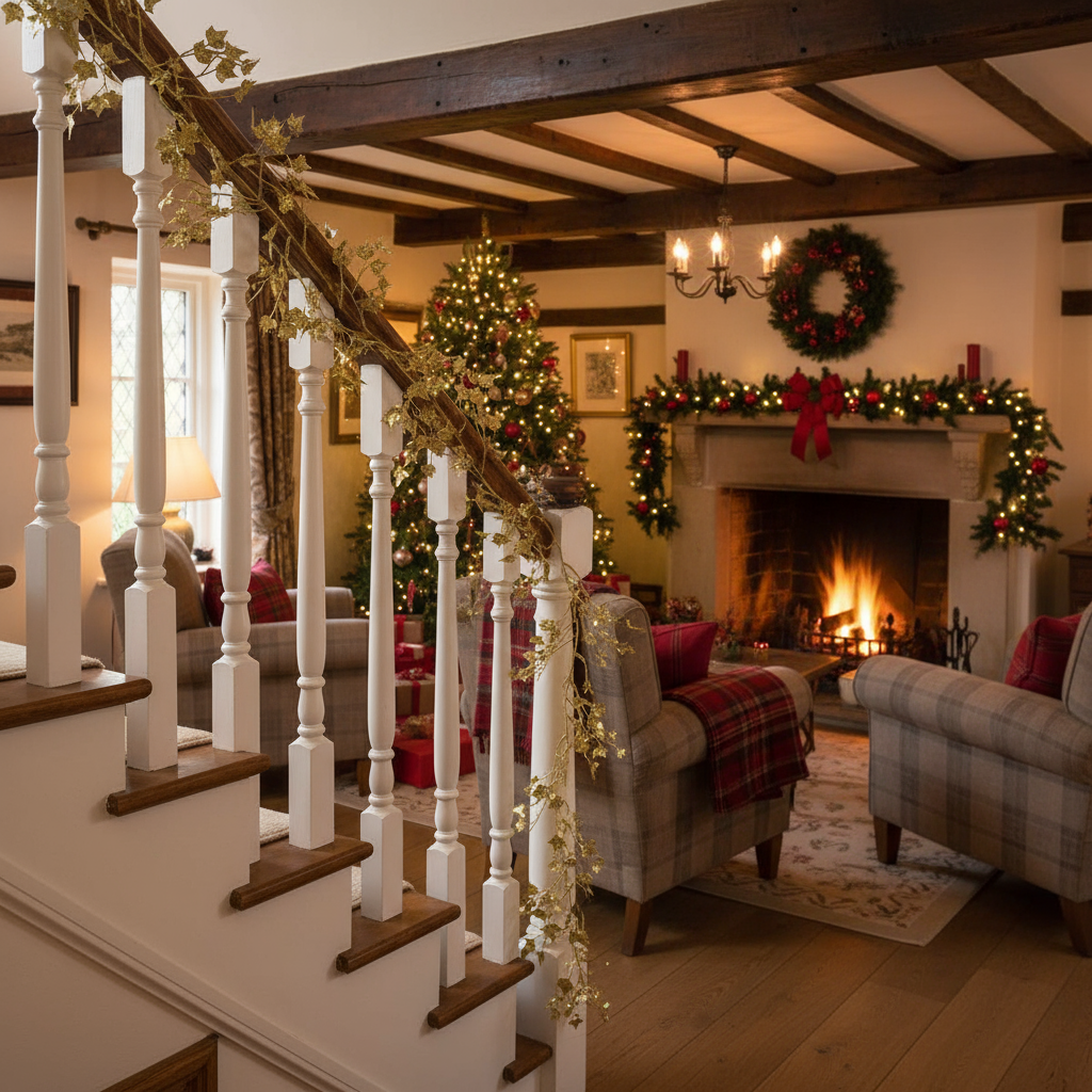Gold Glitter Ivy Christmas Garland 180cm