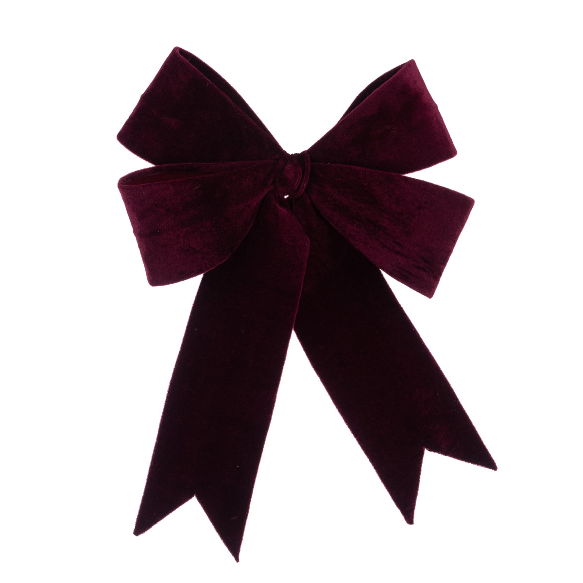 Burgundy Velvet Wired Christmas Bow 48cm