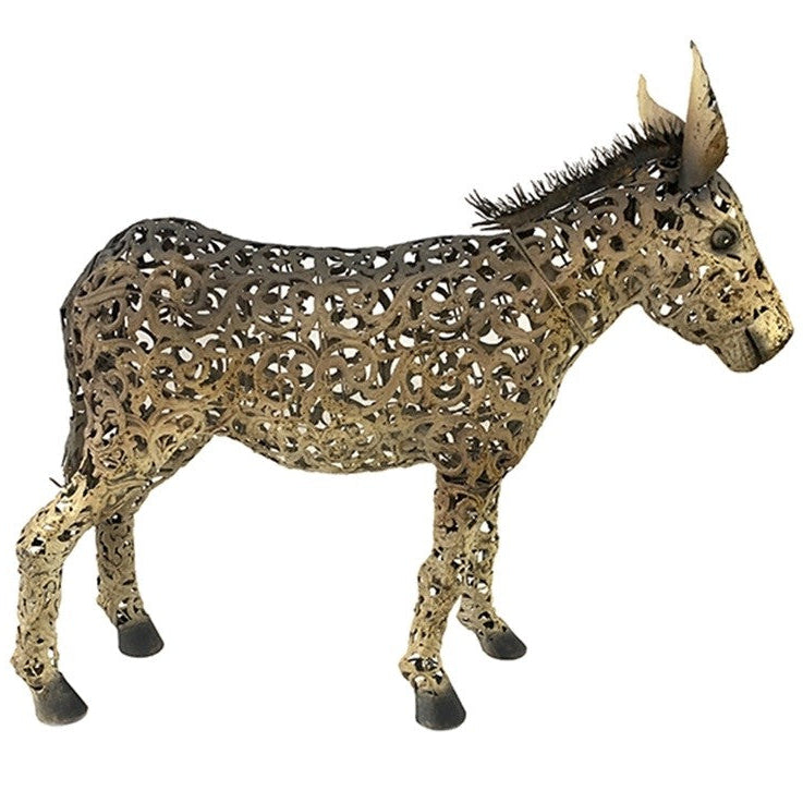 Christmas Metal Donkey 80cm
