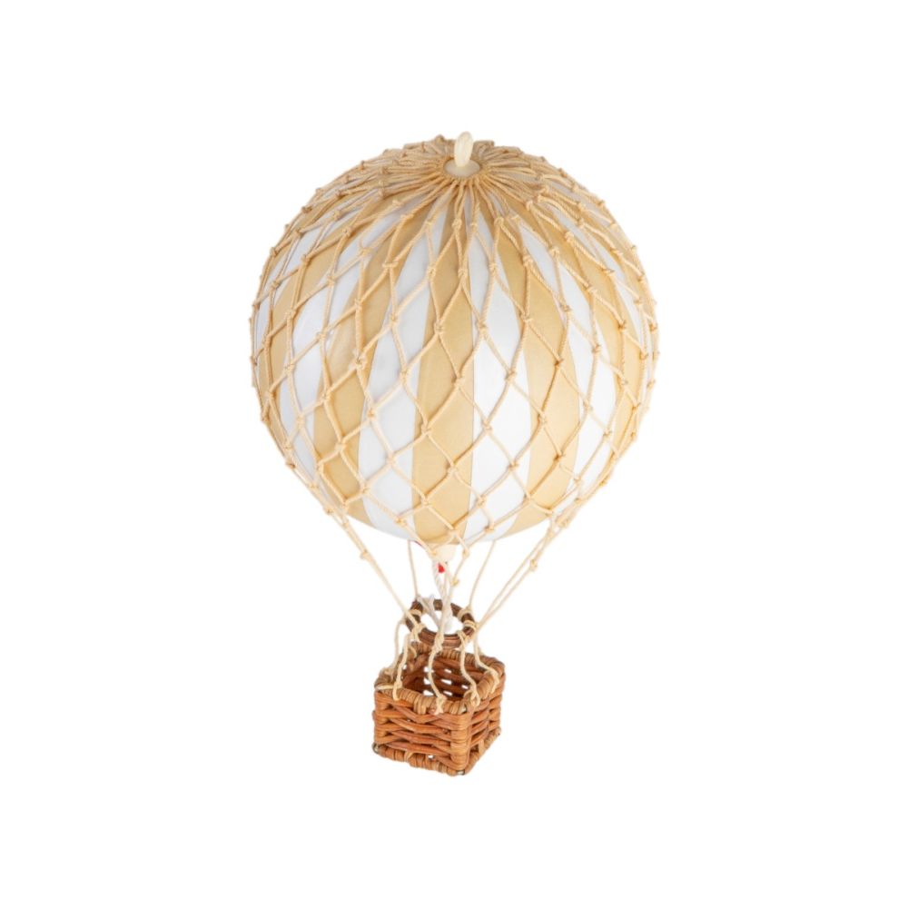 Floating the Skies Ivory Stripe Hot Air Balloon Christmas Decoration