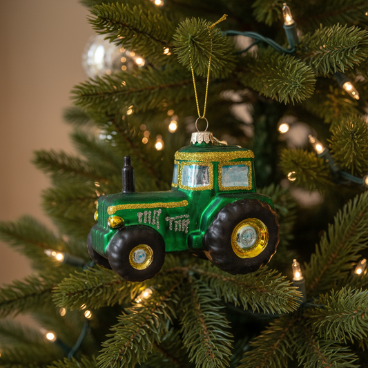 Green Tractor Christmas Hanging Decoration