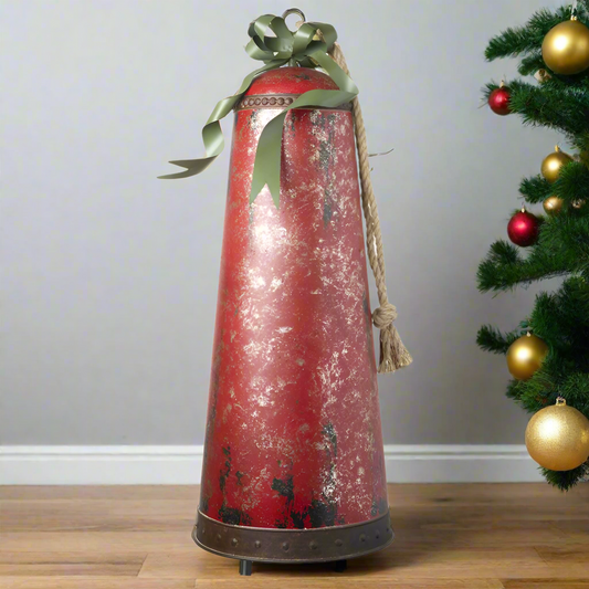 Large Rustic Style Christmas Bell Decoration 80cm