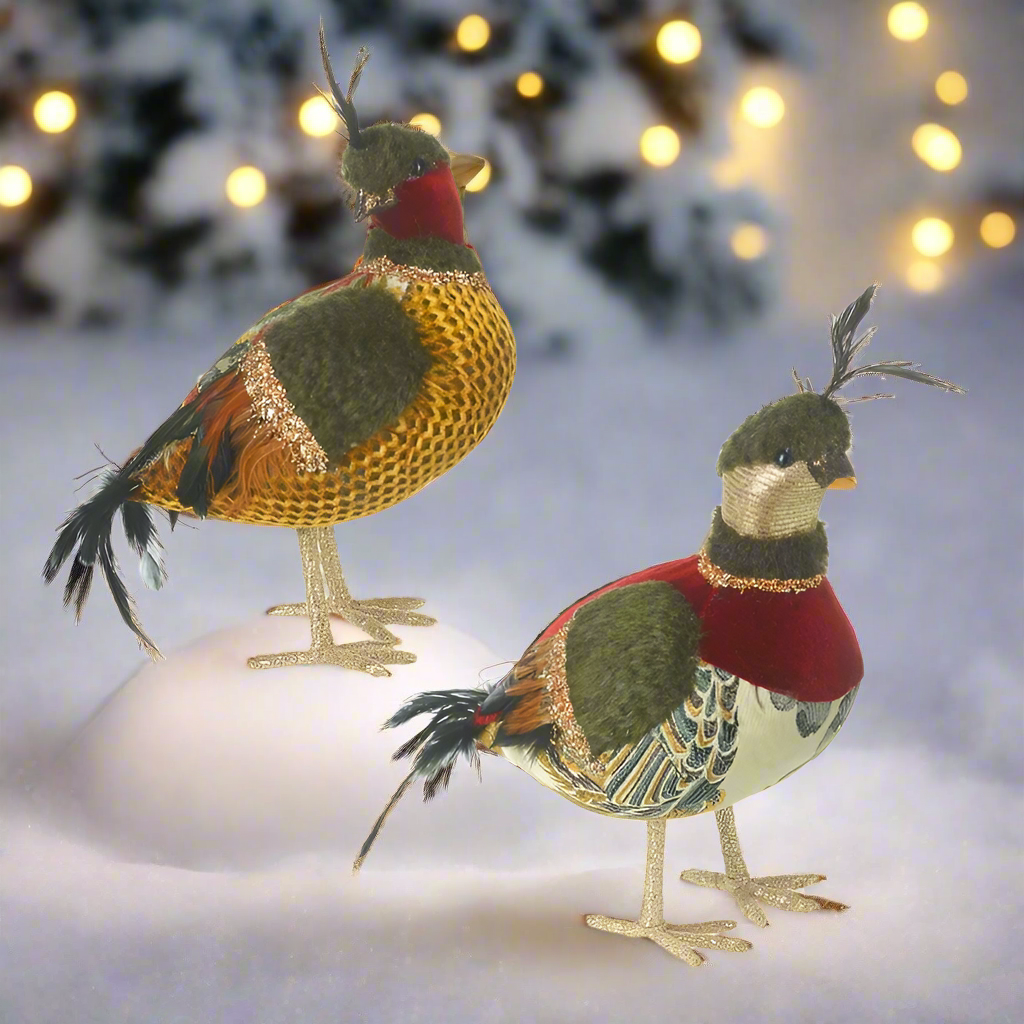 Christmas Woodland Birds Standing Display Decorations