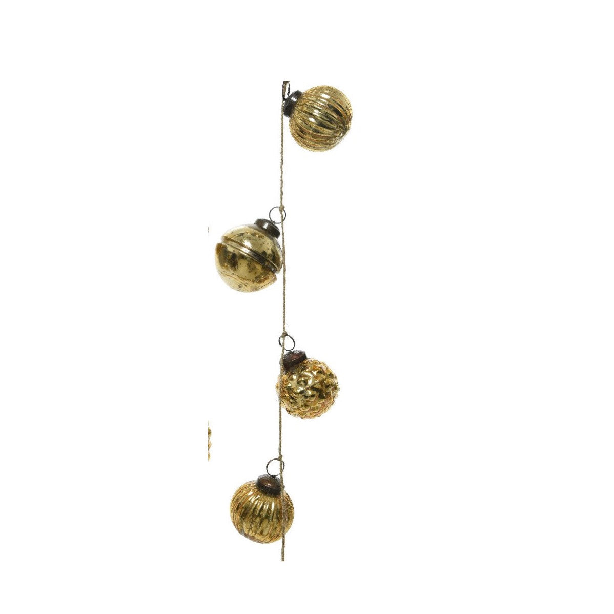 Vintage Style Gold Glass Christmas Bauble Garland