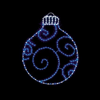 Twinkling Flexibright Blue & White LED Christmas Bauble Display Decoration