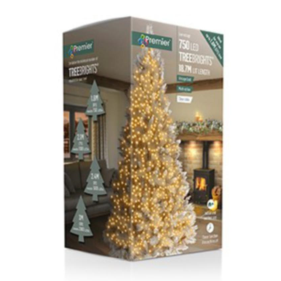 Premier TreeBrights 750 Vintage Gold LED Clear Cable Christmas String Lights