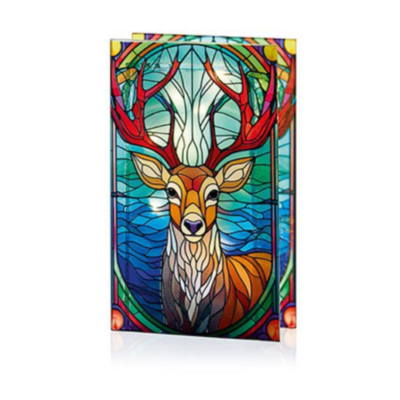 Stag Stained Glass Lit Ornament