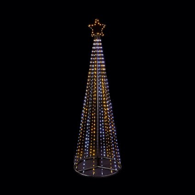 Christmas Flexibright Pyramid Tree with White & Warm White LED's 2.1m