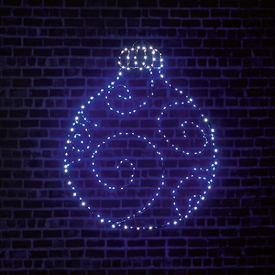 Twinkling Flexibright Blue & White LED Christmas Bauble Display Decoration