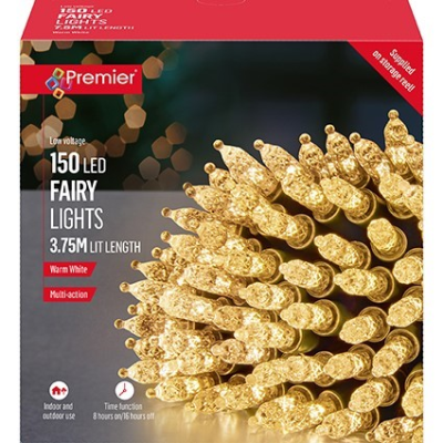 150 Warm White LED Fairy Cap Christmas Light String