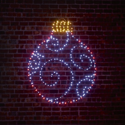 Twinkling Flexibright Red & White LED Christmas Bauble Display Decoration