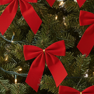 Pack of 12 Red Velvet Christmas Bows