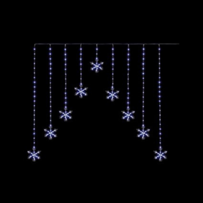 1.2 x 1.2m White LED Flexibright Snowflake V Curtain Lights