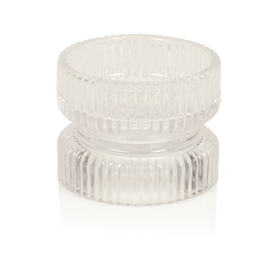 Clear Glass Christmas Candle Holder