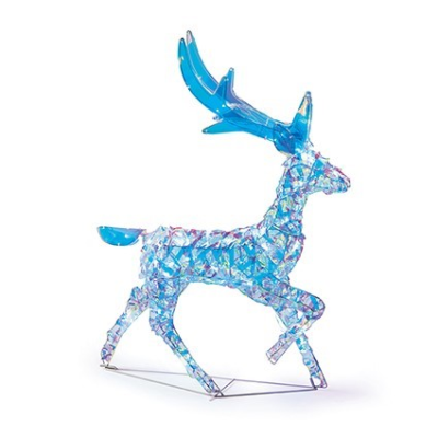 Lit Iridescent Twist Sleigh and Reindeer