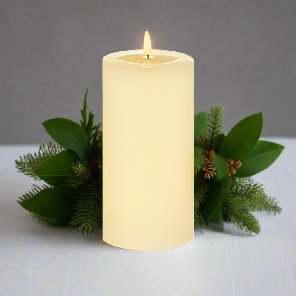 Flickabrights LED Wax Pool Christmas Candle 9 x 18cm