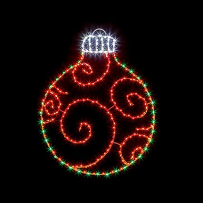 Twinkling Flexibright Red & Green LED Christmas Bauble Display Decoration