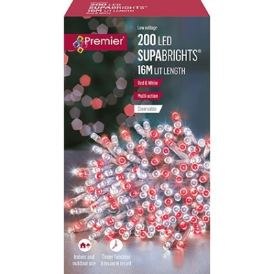 Premier 200 Red & White Supabrights String Lights