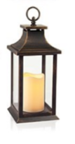 Christmas Vintage Style Lantern with Flickering Candle